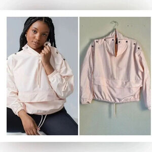 Savvi Sports Size S Piper Pullover Windbreaker Jacket Top Snaps Peach Pink Run